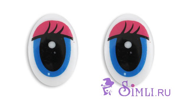 Глазки винтовые с шайбой (розовый-голубой) 20 х 15 мм